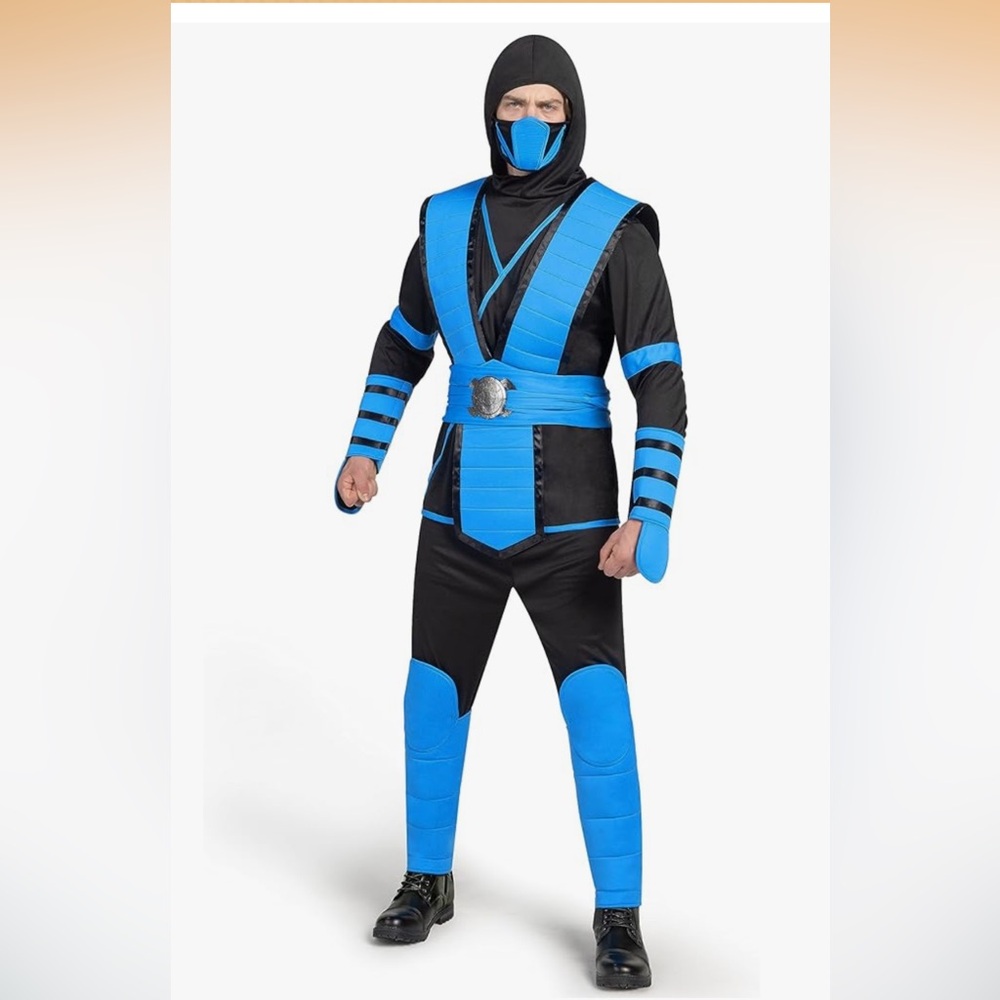 NWOT (Incomplete set) Spooktacular Creations Blue and Black Men Ninja Costume.